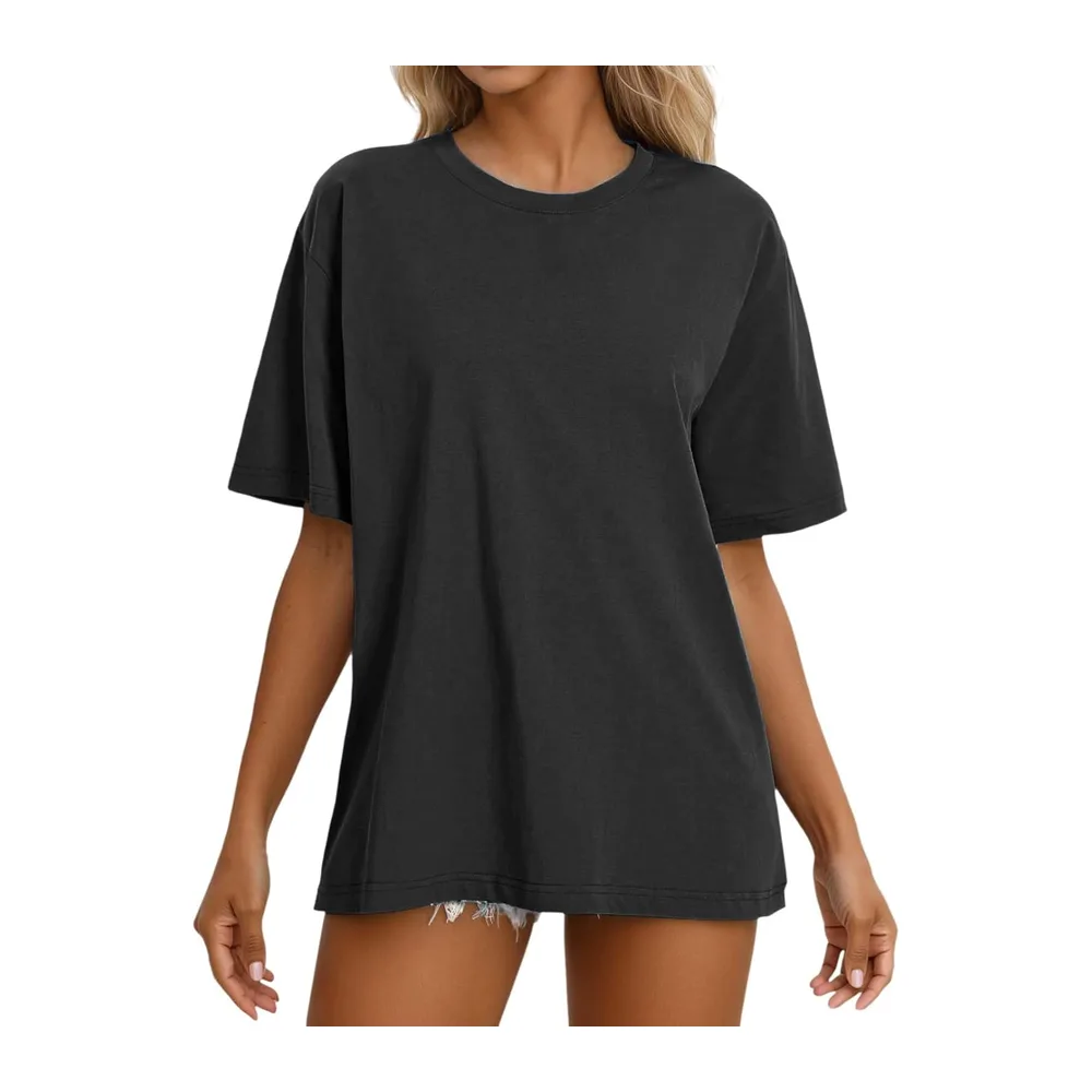 T-Shirt Long Sleeve T-Shirt Short Sleeve Slim Lightweight Breathable — Gris Foncé