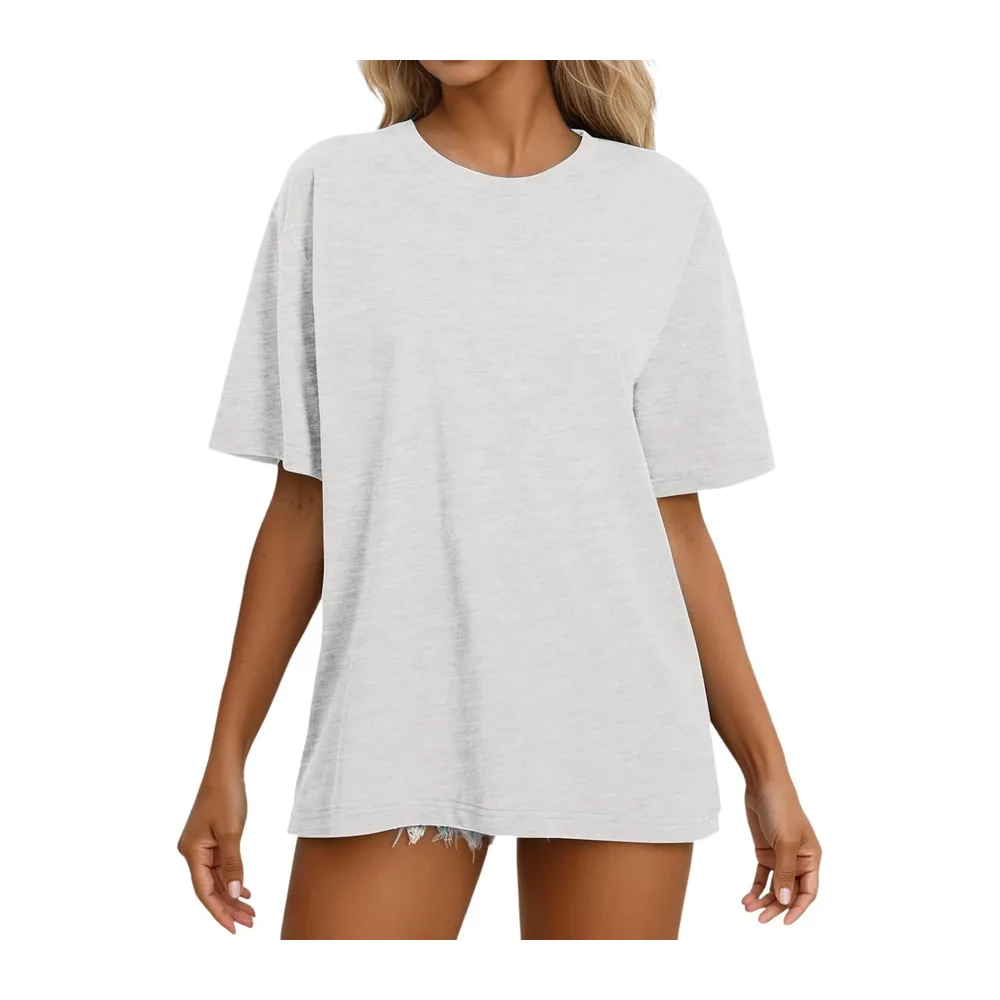 T-Shirt Long Sleeve T-Shirt Short Sleeve Slim Lightweight Breathable — Light Gris