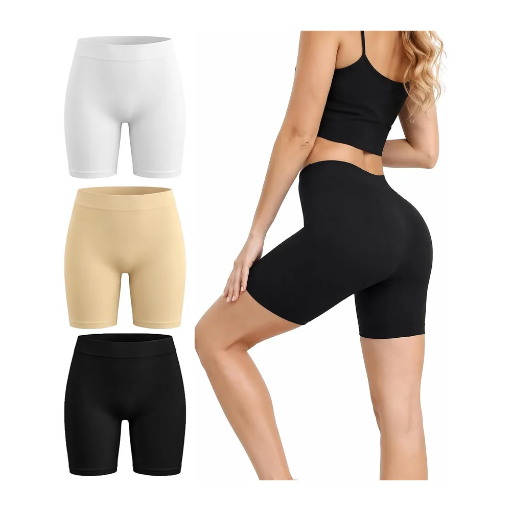 Seamless Anti-Friction Thigh Shorts — Noir, Blanc et Nude