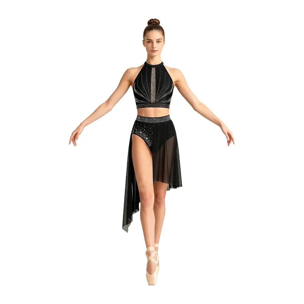 Robe Danse Lyrique pour Ballet Contemporaine Adulte Vêtements — Noir