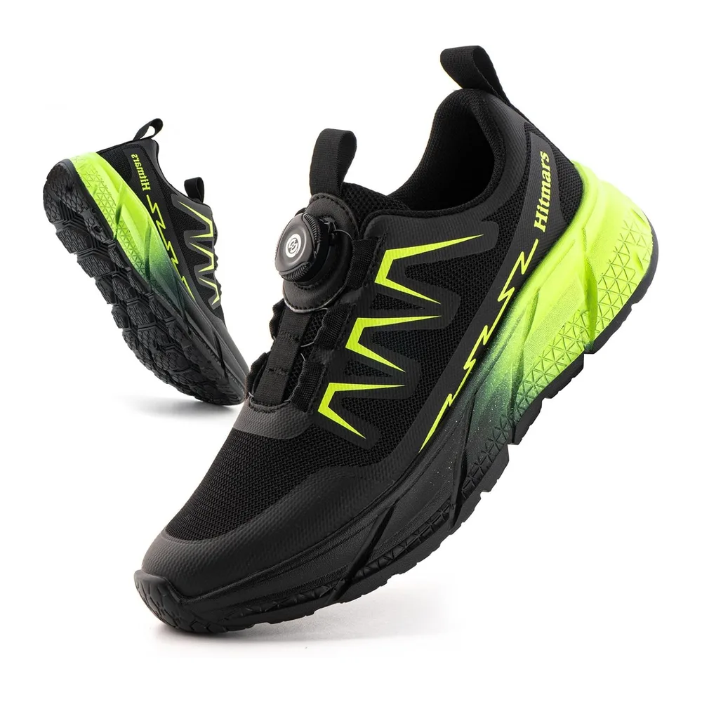 Shoes Basketball Running Sneakers Laces Self-Locking — N834 Vert