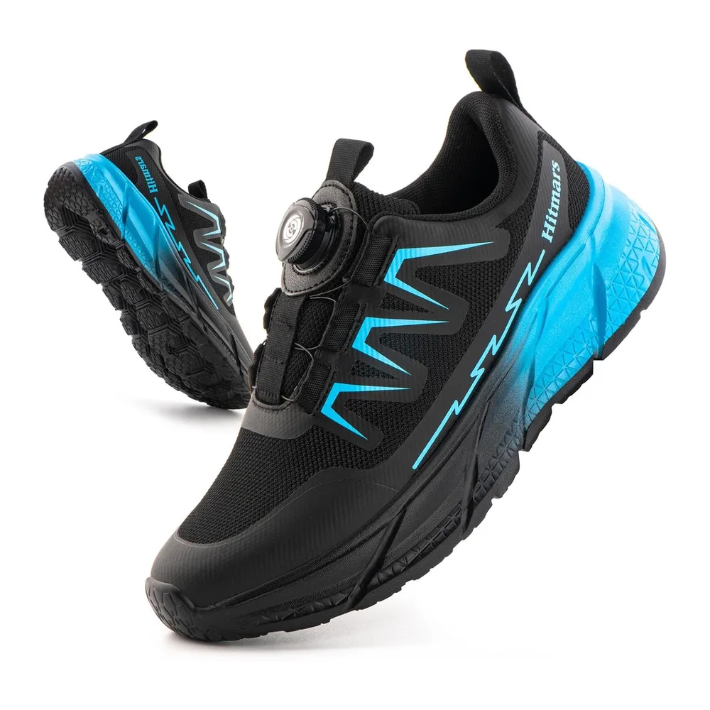 Shoes Basketball Running Sneakers Laces Self-Locking — N834 Bleu