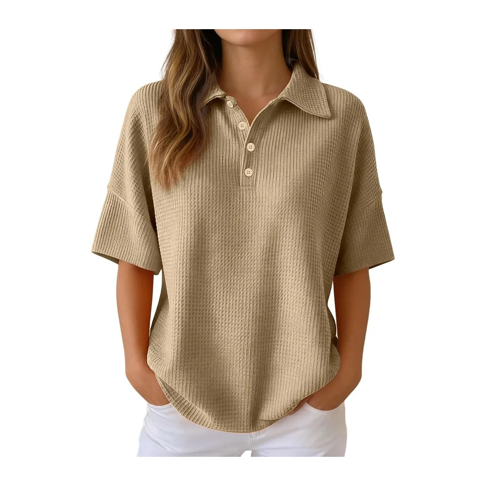 Ete s Chage Rapide Sport Chemise a Carreaux Respirant Zipper Manches Courtes — 01 Beige