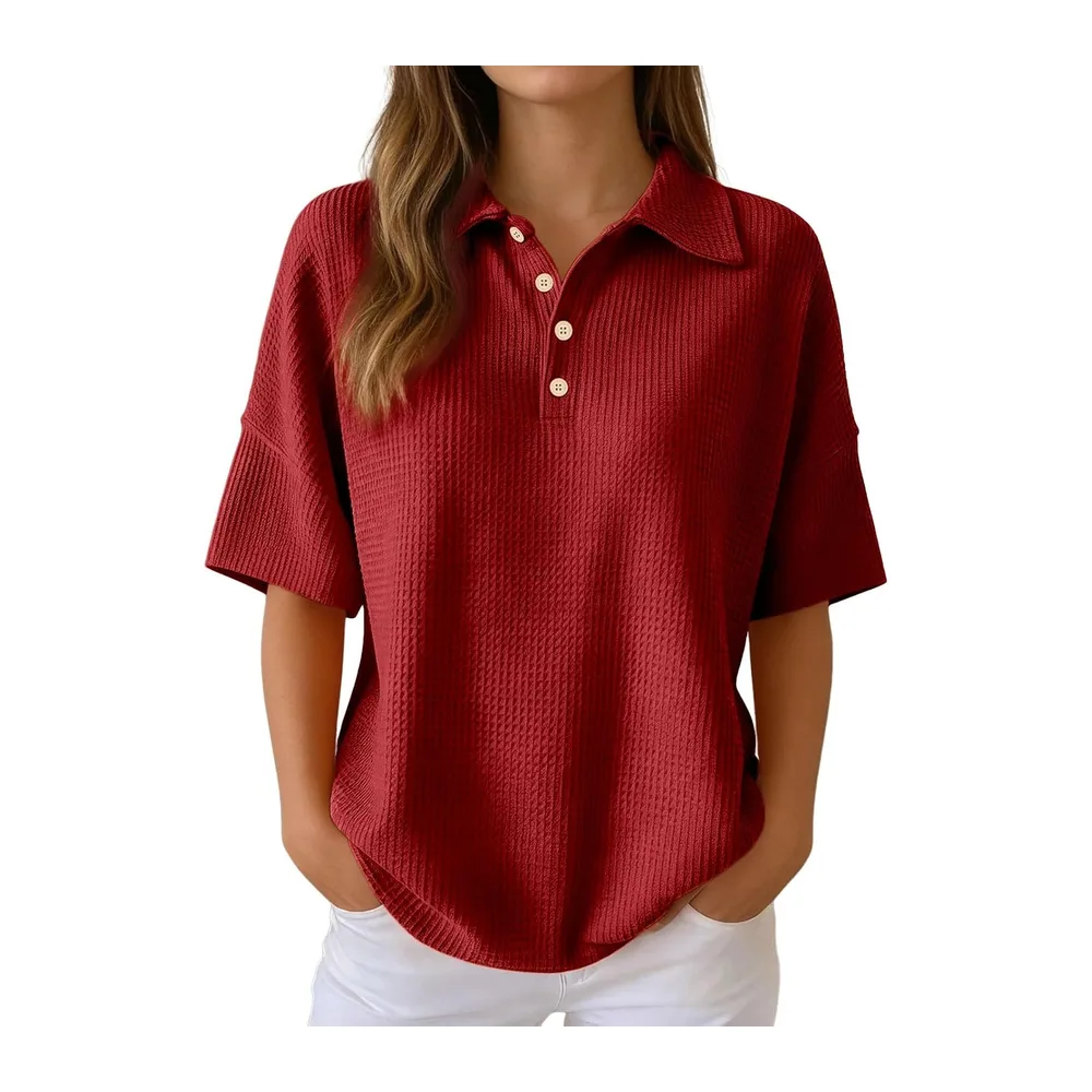 Ete s Chage Rapide Sport Chemise a Carreaux Respirant Zipper Manches Courtes — 01 Rouge