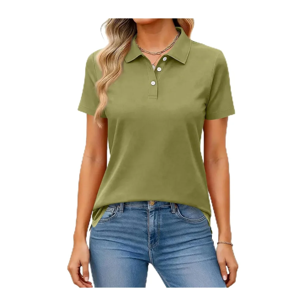 Polo Manches Courtes Respirant Séchage Rapide Boutonné — 01-vert