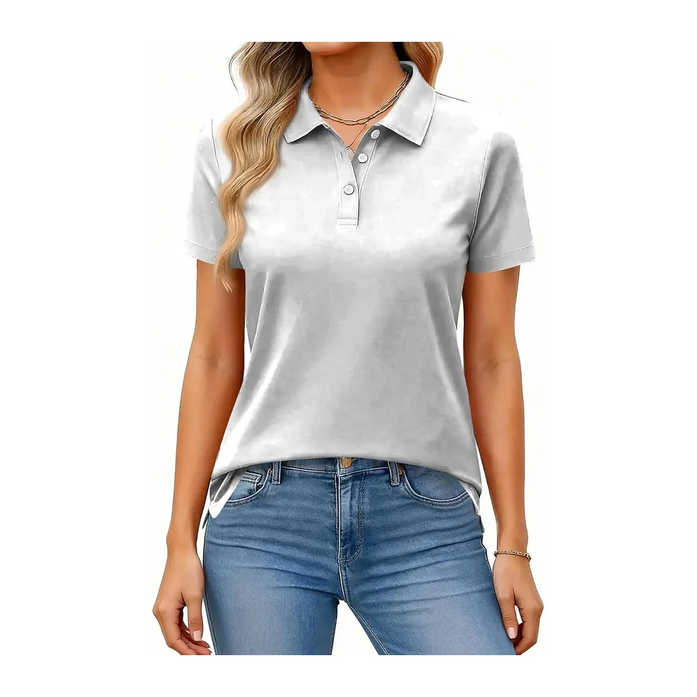 Polo Manches Courtes Respirant Séchage Rapide Boutonné — 06-gris