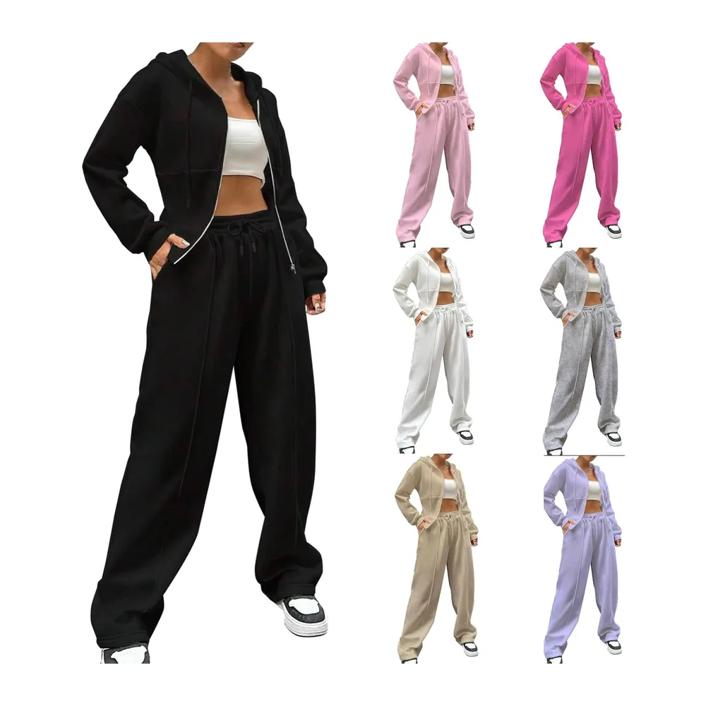 Sports Set Trousers and Oversized Zip Hoodie — Le noir