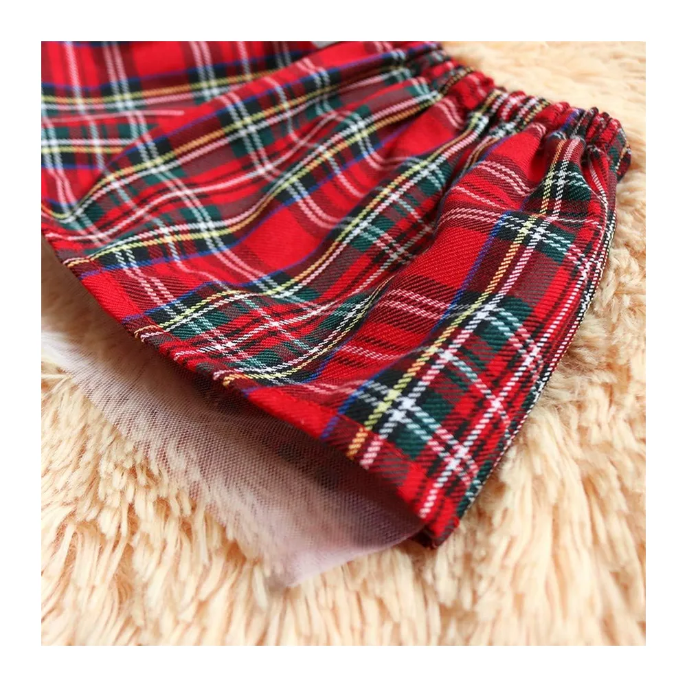Sexy Bow Underwear Pyjamas Lingerie Uniform Mini Skirt + G-String Set — Rouge