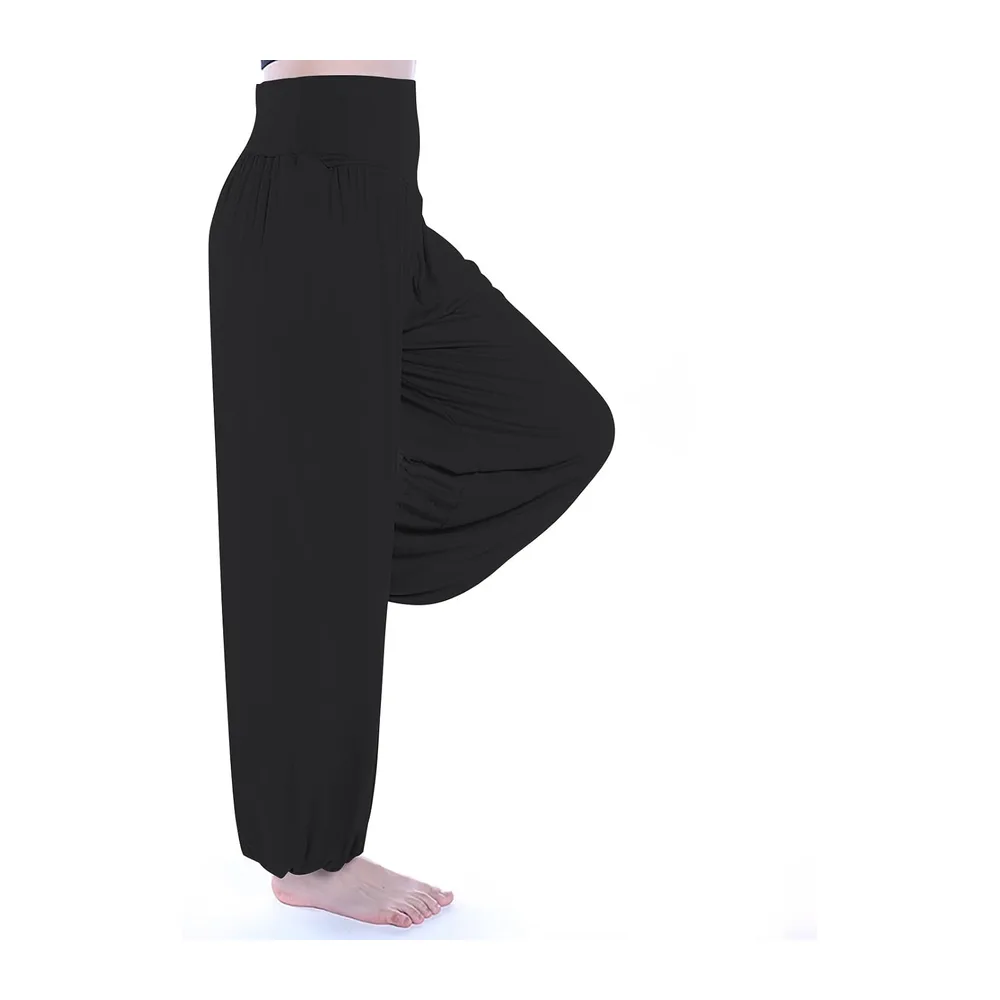 Pantalon Yoga Sarouel été Décontracté Taille Haute Pantalons — Le Noir