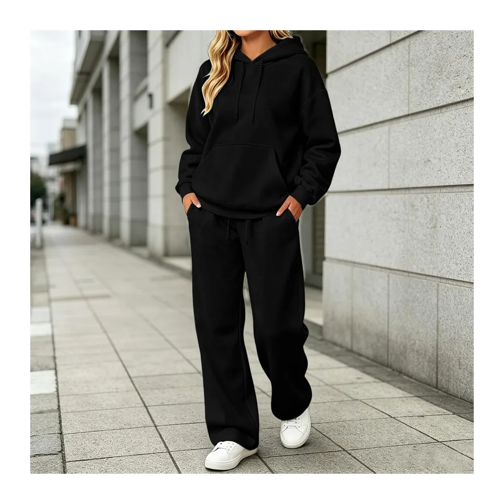 Survetement Ensemble Jogging Sweat Tenues — Noir