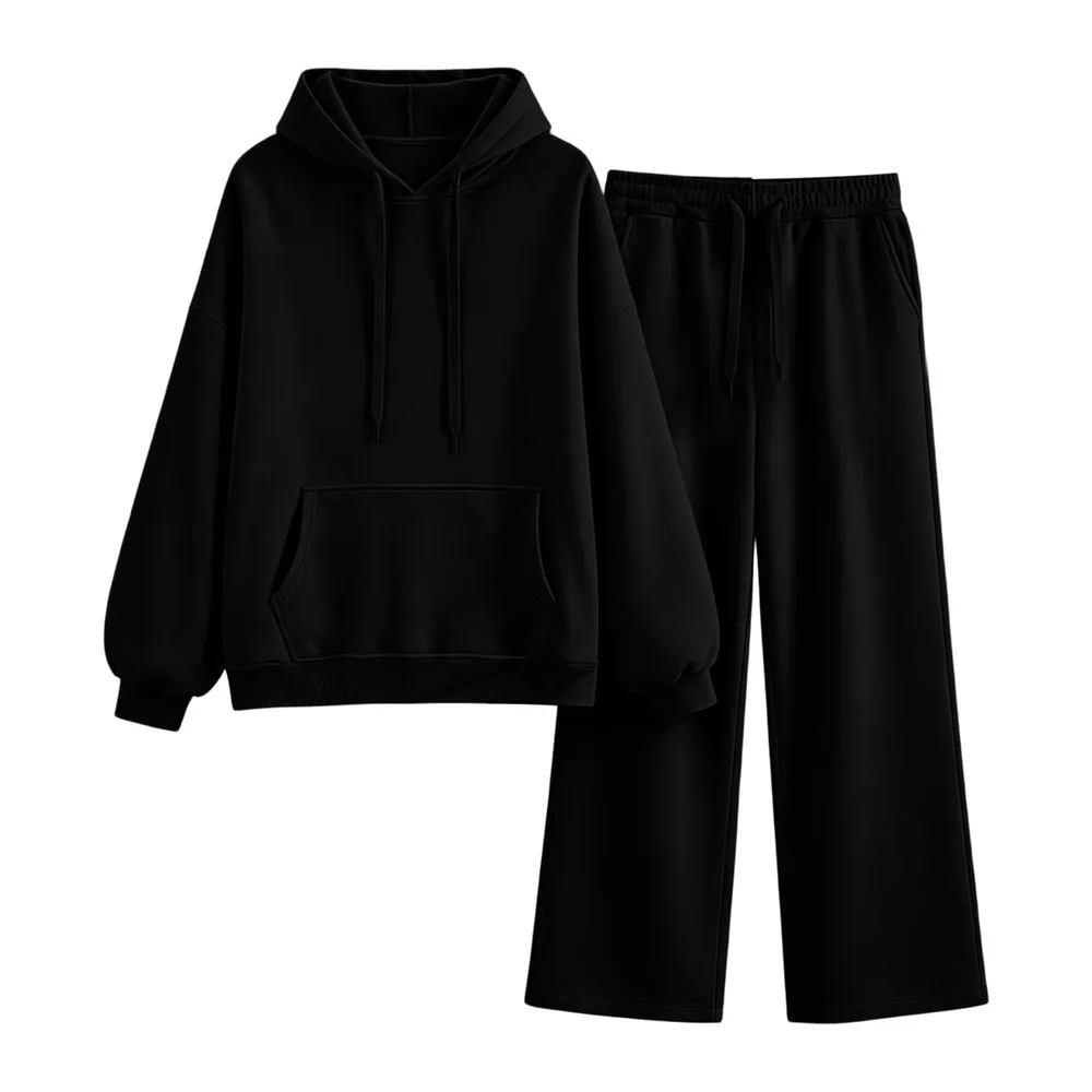 Survetement Ensemble Jogging Sweat Tenues — Noir