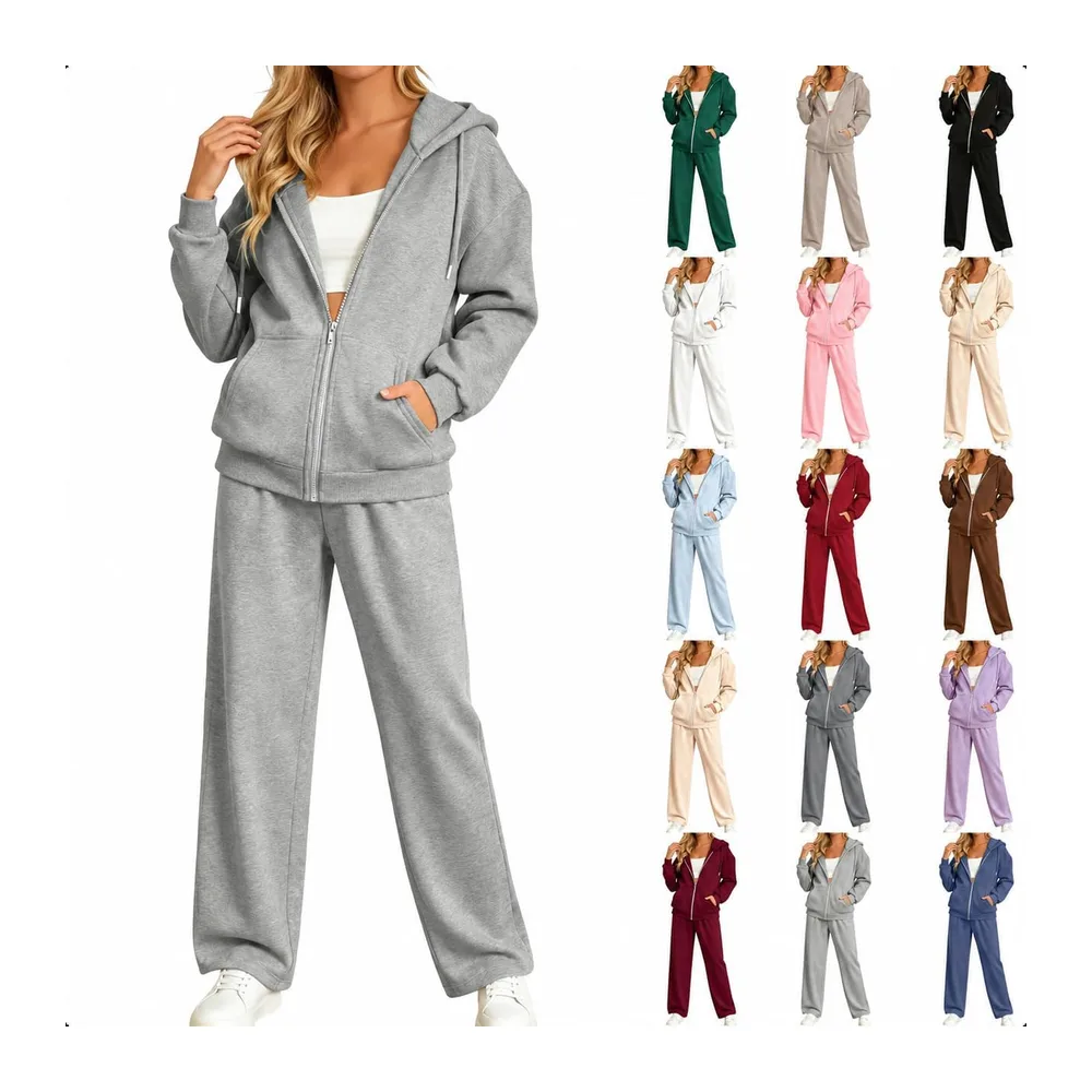 Survetement Ensemble Jogging Ensemble Sport Sweat à Capuche Polaire et — 01 Gris Clair
