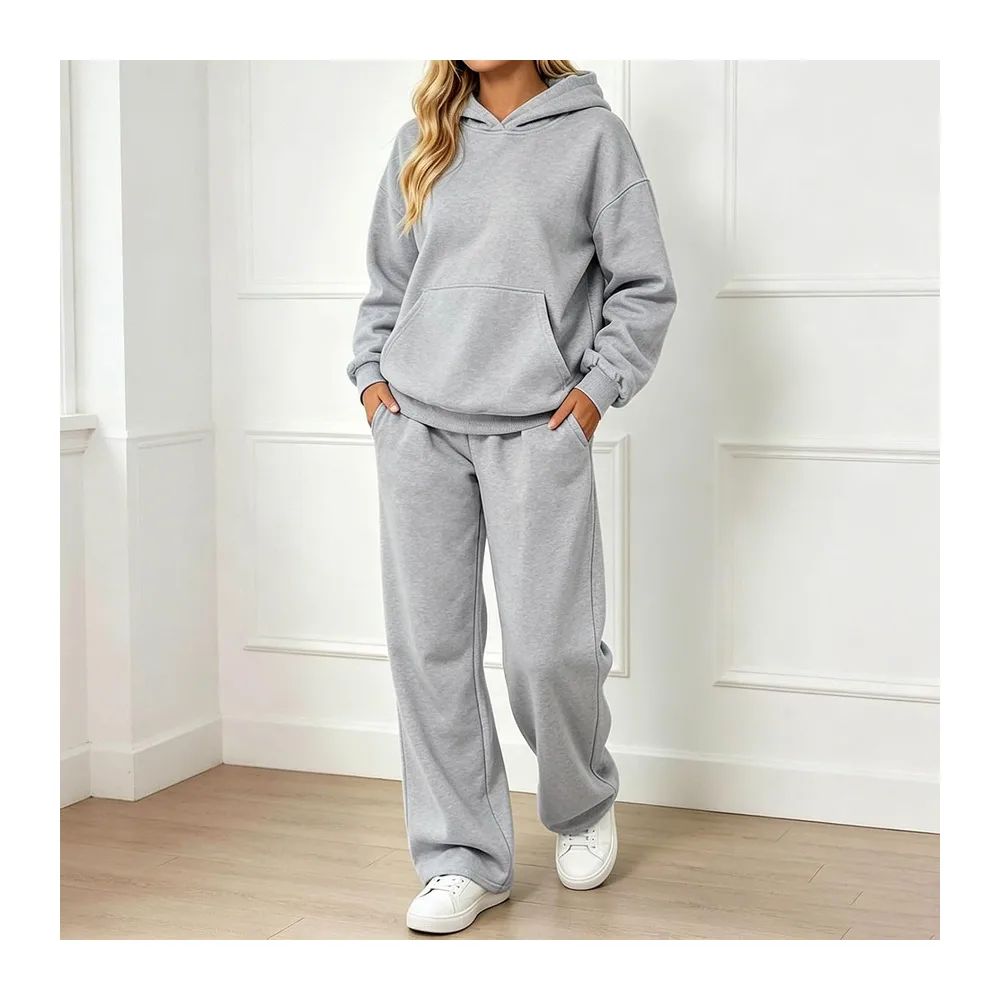 Survetement Ensemble Jogging Ensemble Sport Sweat à Capuche Polaire et — 01 Gris clair