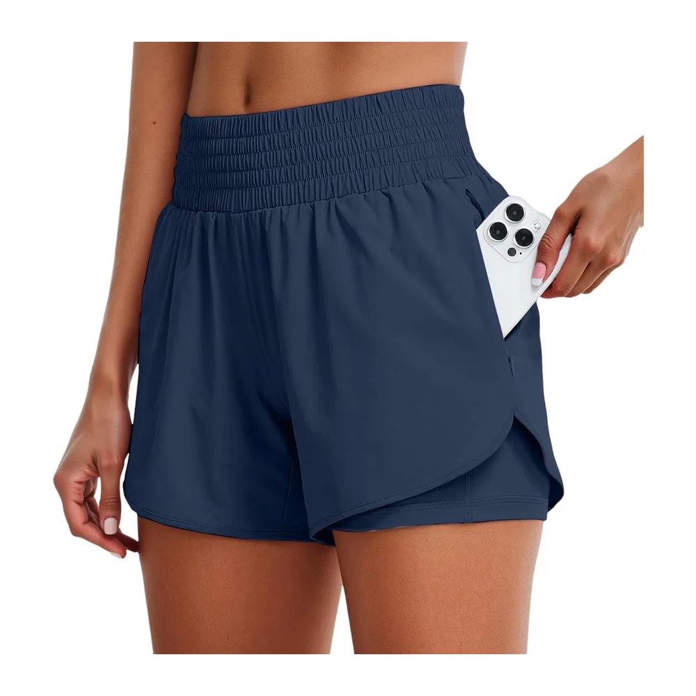Jupe Short Sport Jupes Tennis Running 2 en 1 Taille Haute Chic Et Elegant — Marine