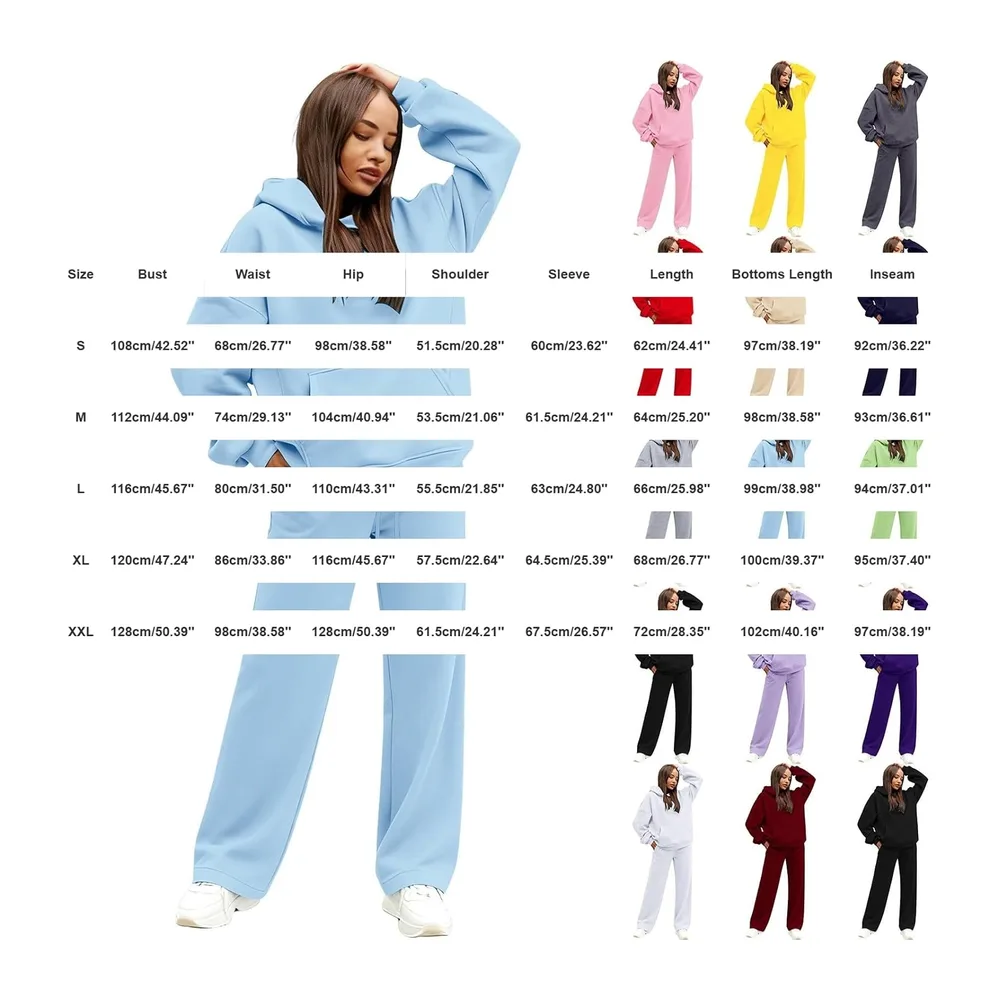 Ensemble Survêtement, Sweat Capuche Oversize et Pantalon Jambe Large — Beige
