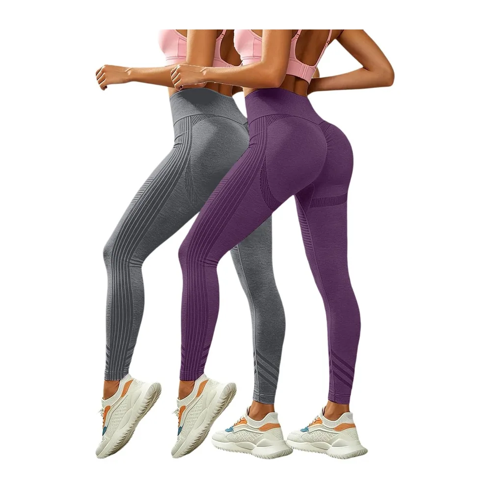 2026 Original 3D Anti-Cellulite Leggings, 3D Anti-Cellulite Leggings — Grey+violet