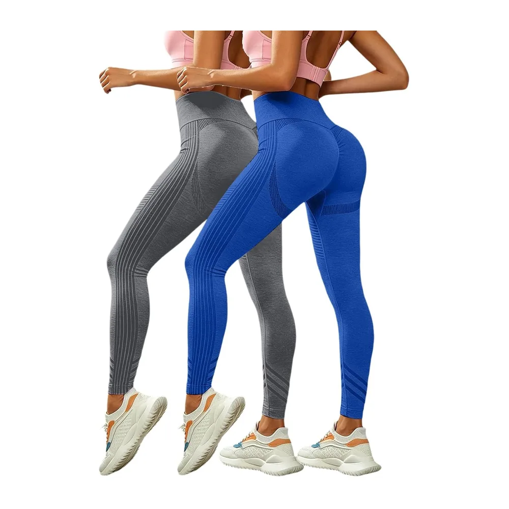 2026 Original 3D Anti-Cellulite Leggings, 3D Anti-Cellulite Leggings — Grey+bleu
