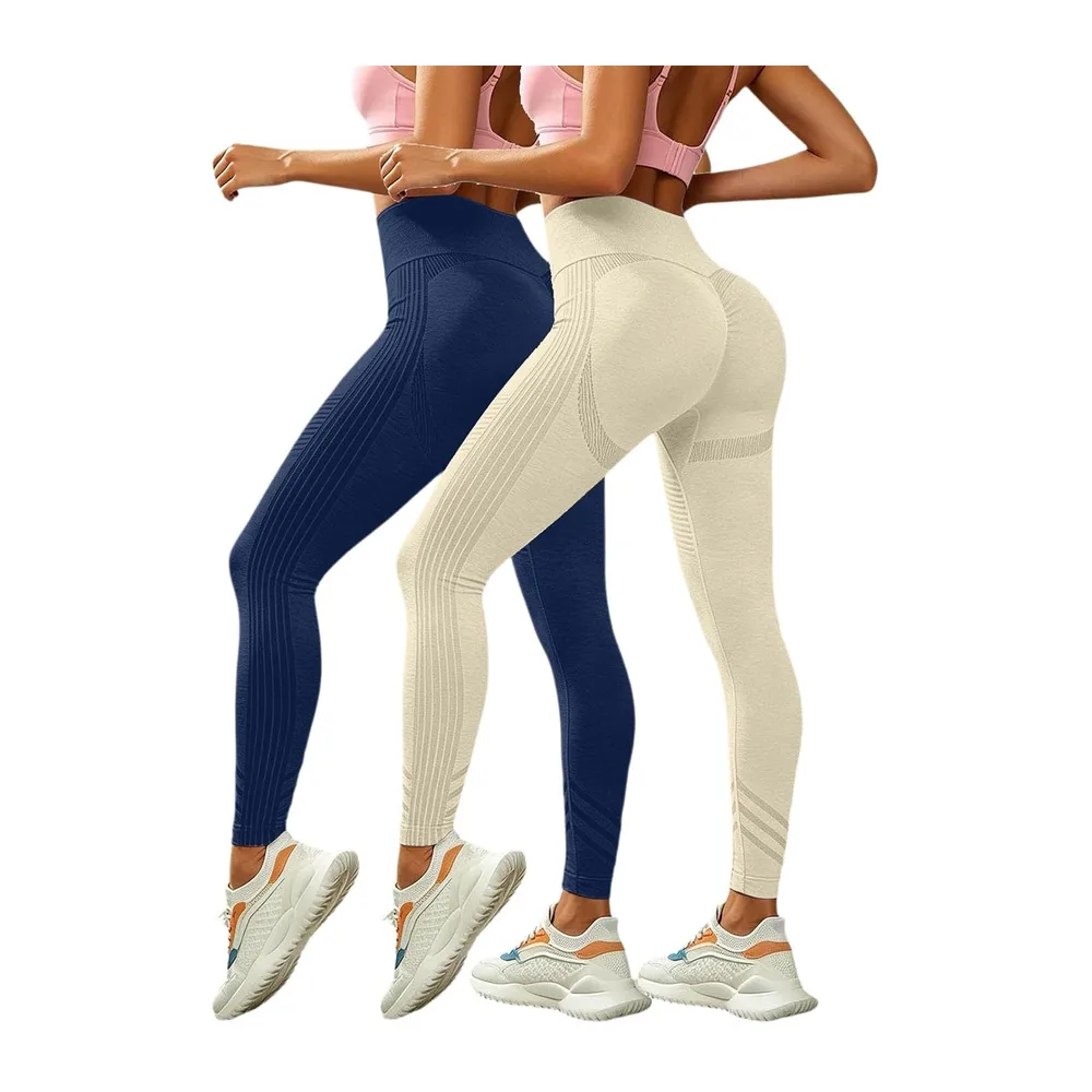 2026 Original 3D Anti-Cellulite Leggings, 3D Anti-Cellulite Leggings — Beige+bleu
