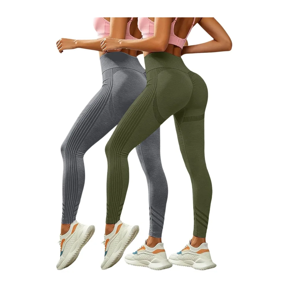 2026 Original 3D Anti-Cellulite Leggings, 3D Anti-Cellulite Leggings — Gris Foncé+vert