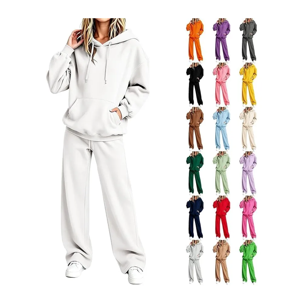 Survetement Ensemble Jogging Sweat Tenues avec Poches — Blanc