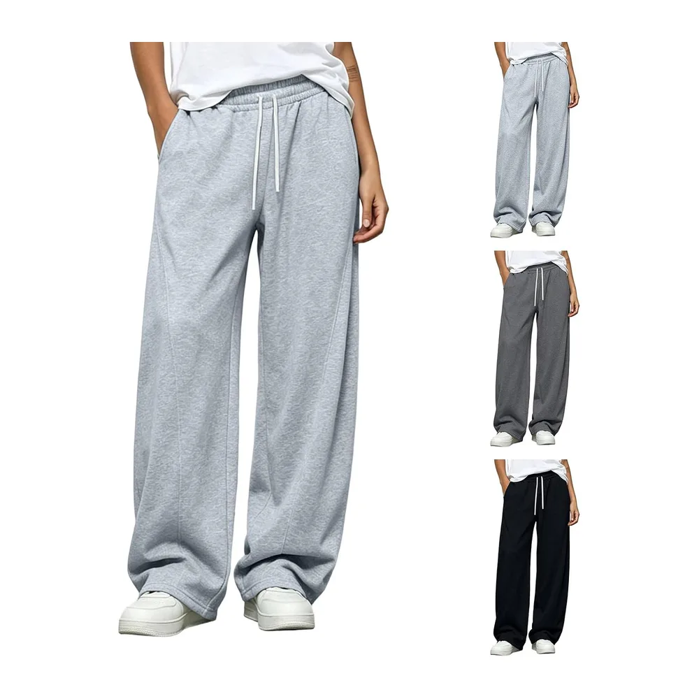 Pantalon Jogging Baggy Décontracté Taille Élastique Printemps Automne — 01# Gris
