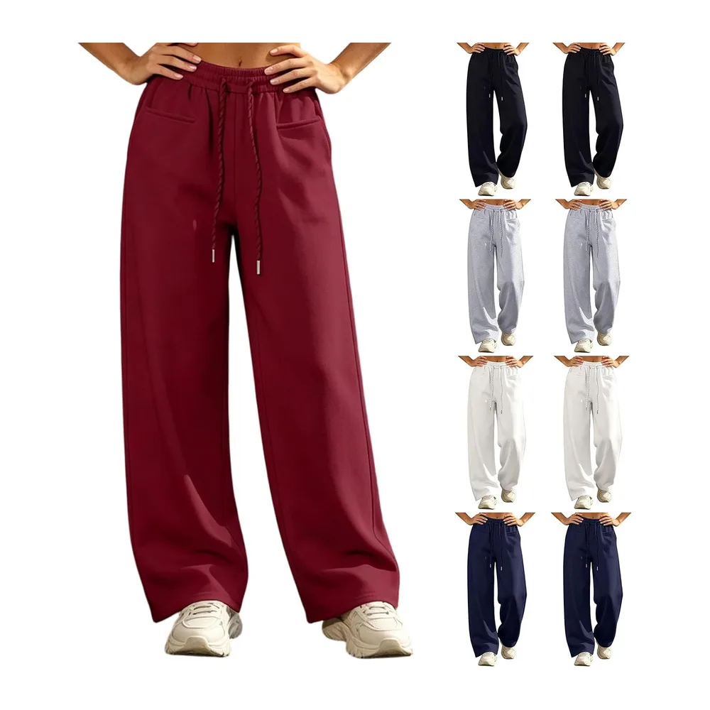 Pantalon Jogging Baggy Décontracté Taille Élastique Printemps Automne — 04# Vin
