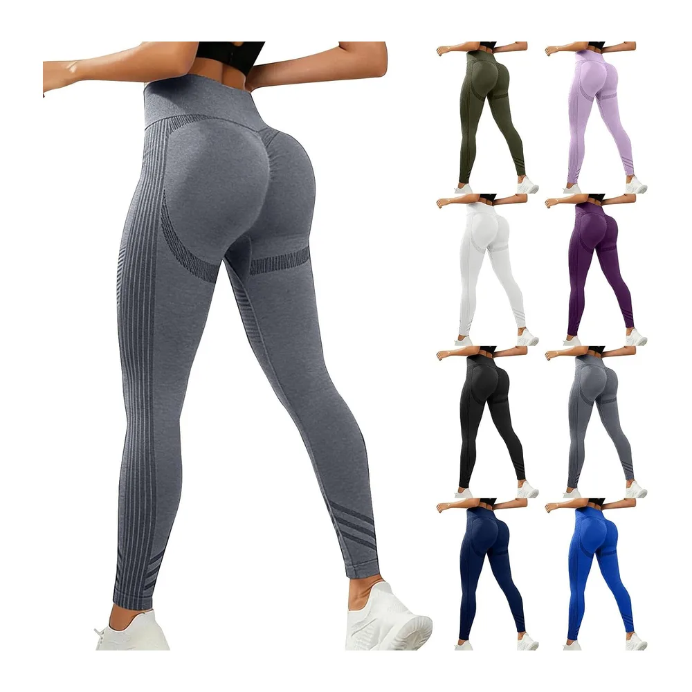 Anti-Cellulite Leggings, Seamless High Waisted Leggings — Gris