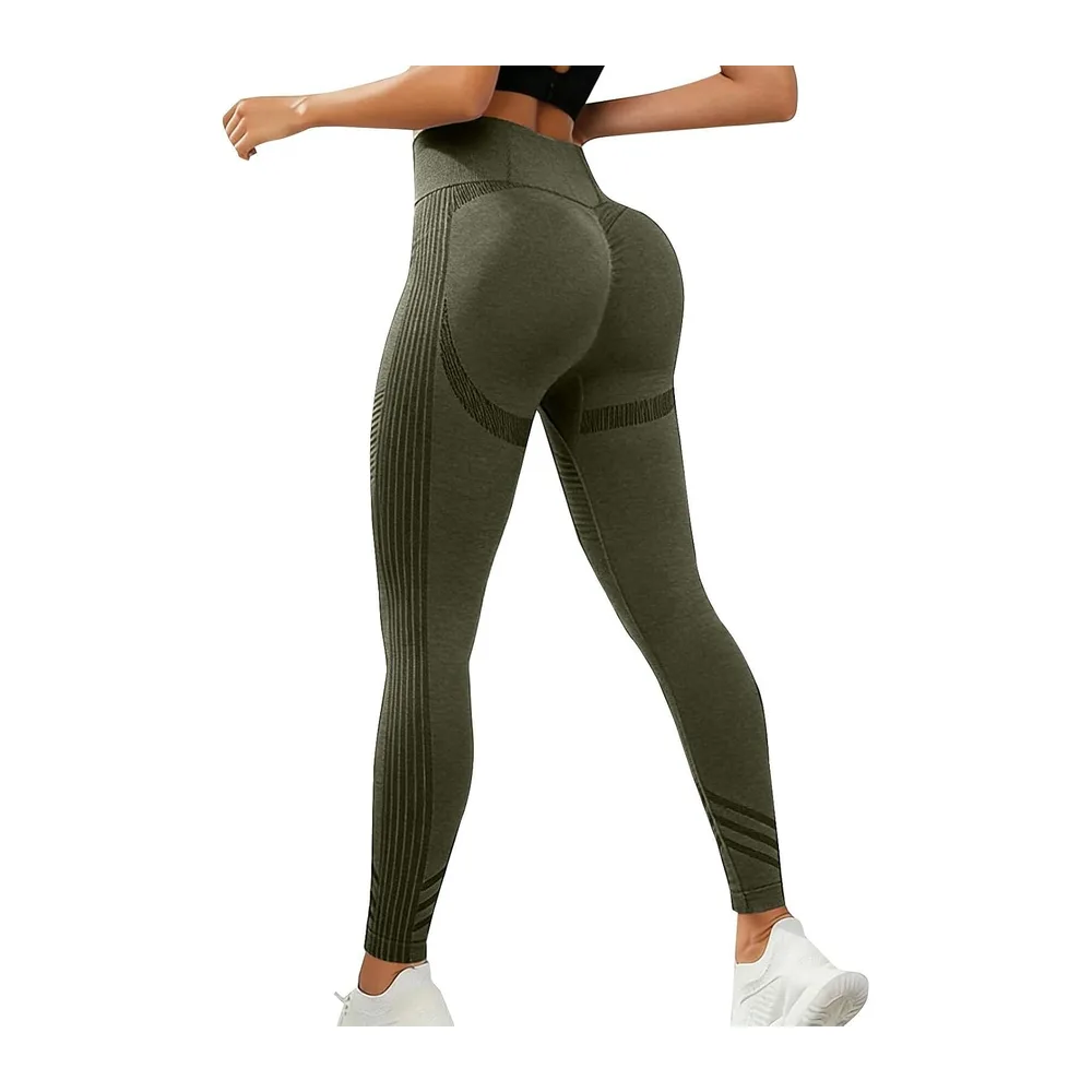Anti-Cellulite Leggings, Seamless High Waisted Leggings — Vert