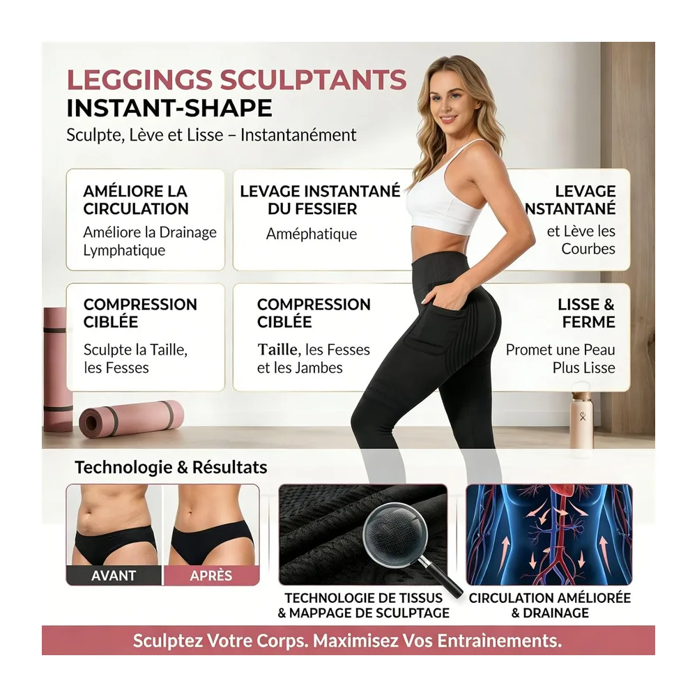 Leggings 3D Compression Slimming High Waist Seamless Sculpting Trousers with — Bleu Foncé