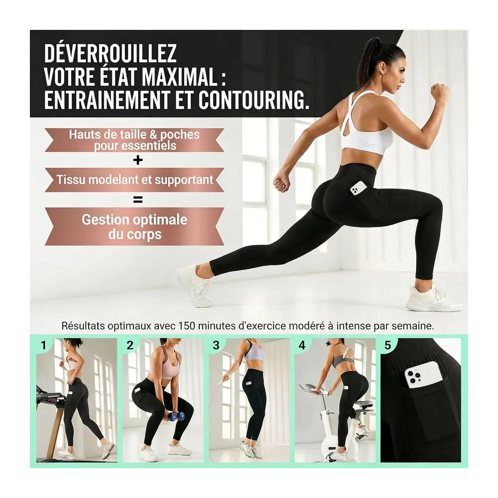 Leggings 3D Compression Slimming High Waist Seamless Sculpting Trousers with — Bleu Foncé