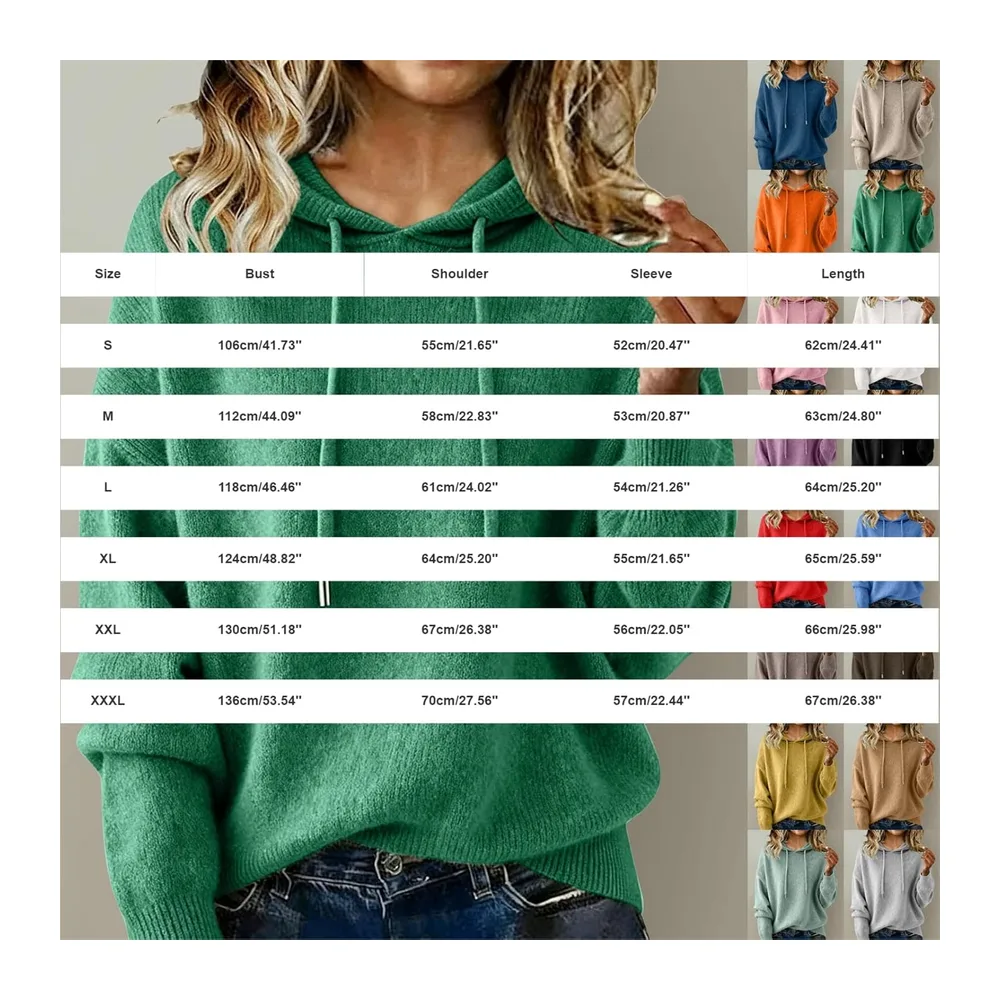 Pull Tricoté Automne Manche Longue Couleur Uni Chic et Elegant Hoodie — Café